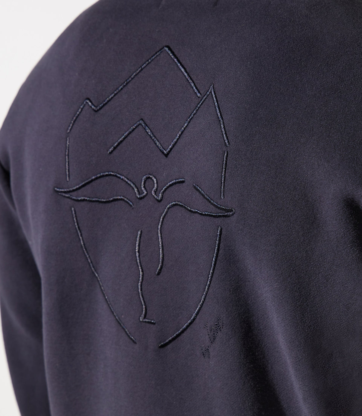 Sweat zippé brodé à capuche marine - IZAC