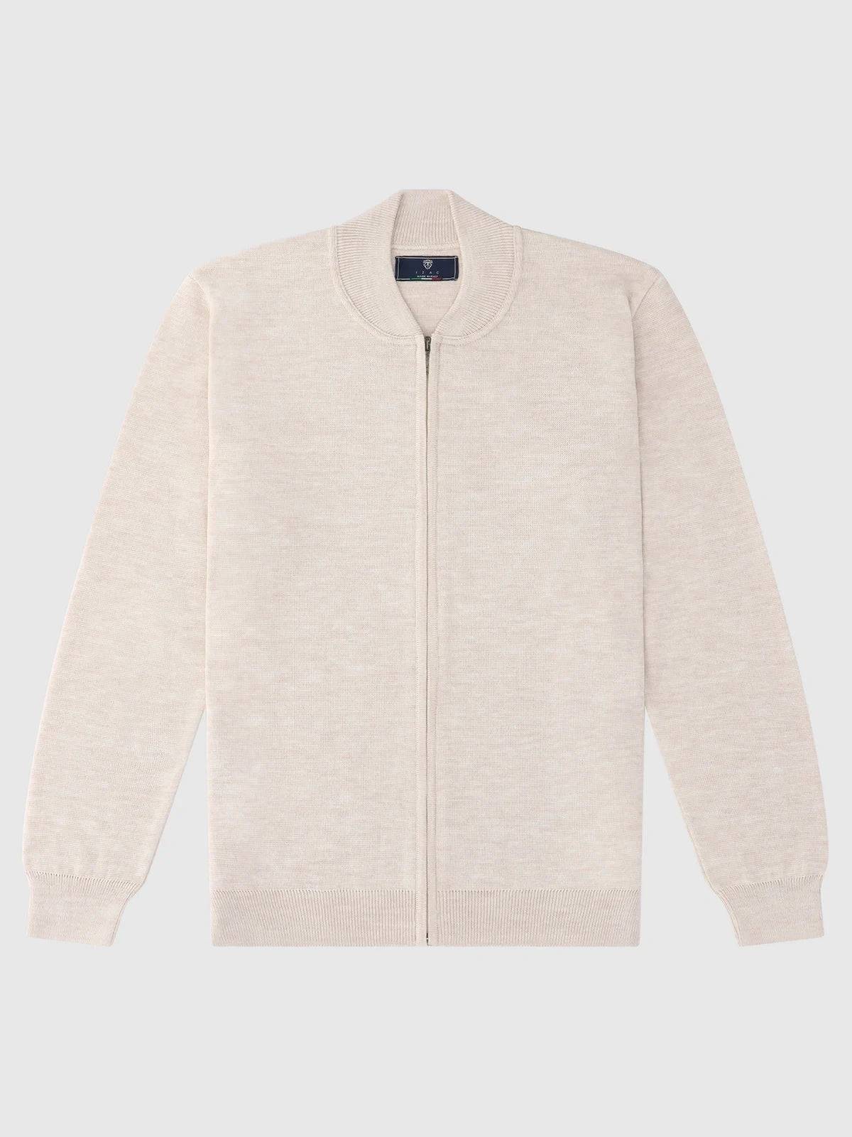 Gilet zippé col montant beige - IZAC