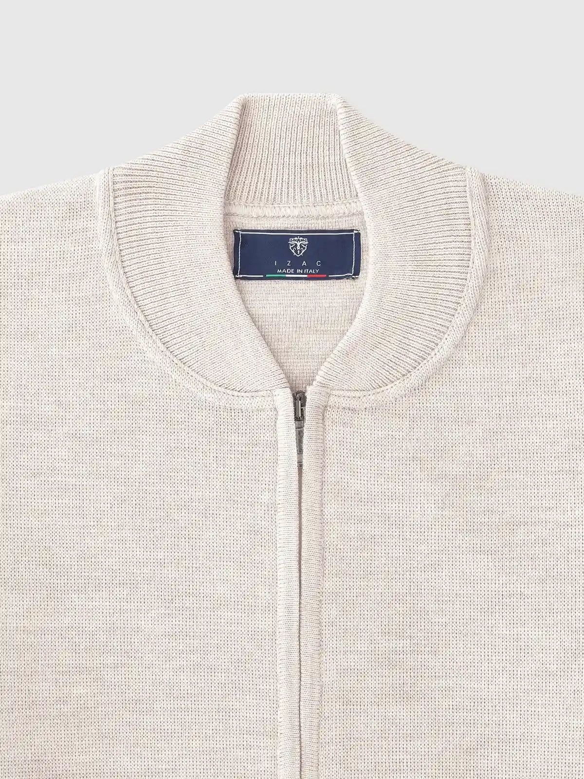 Gilet zippé col montant beige - IZAC