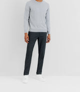 Pull en laine mérinos col rond gris - IZAC