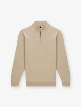 Pull col zip beige foncé - IZAC