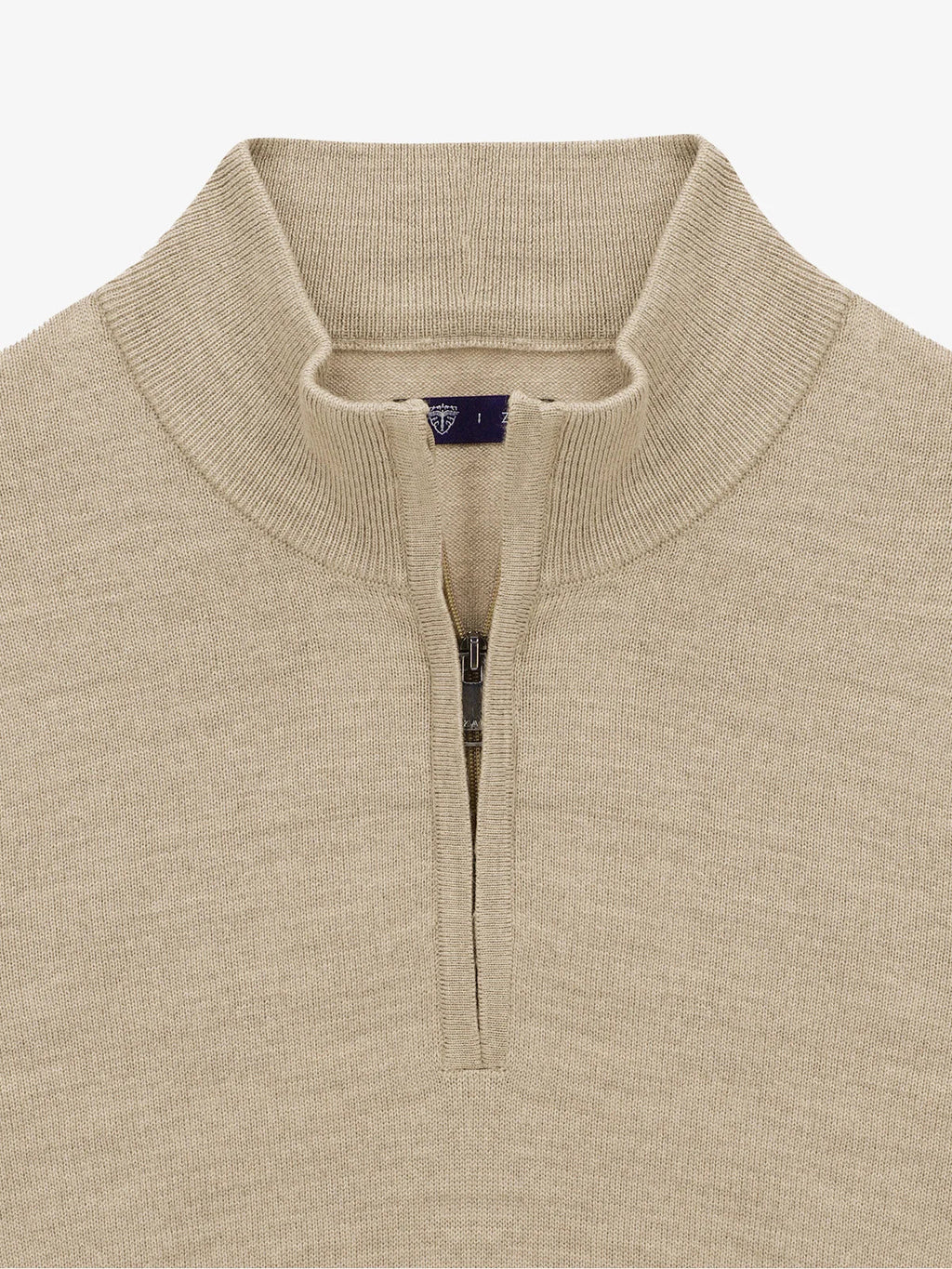 Pull col zip beige foncé - IZAC