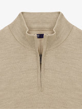 Pull col zip beige foncé - IZAC