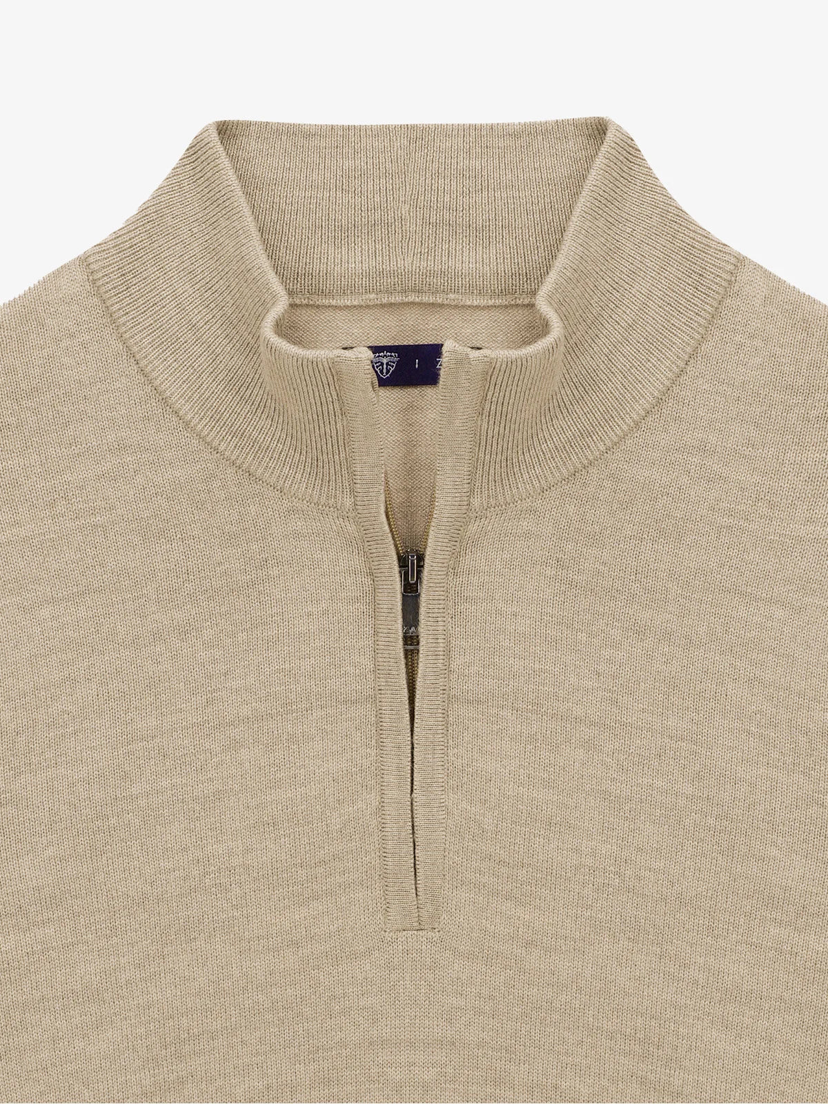 Pull col zip beige foncé - IZAC