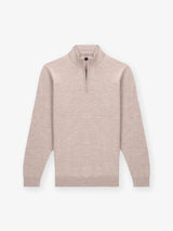 Pull col zip beige rose - IZAC