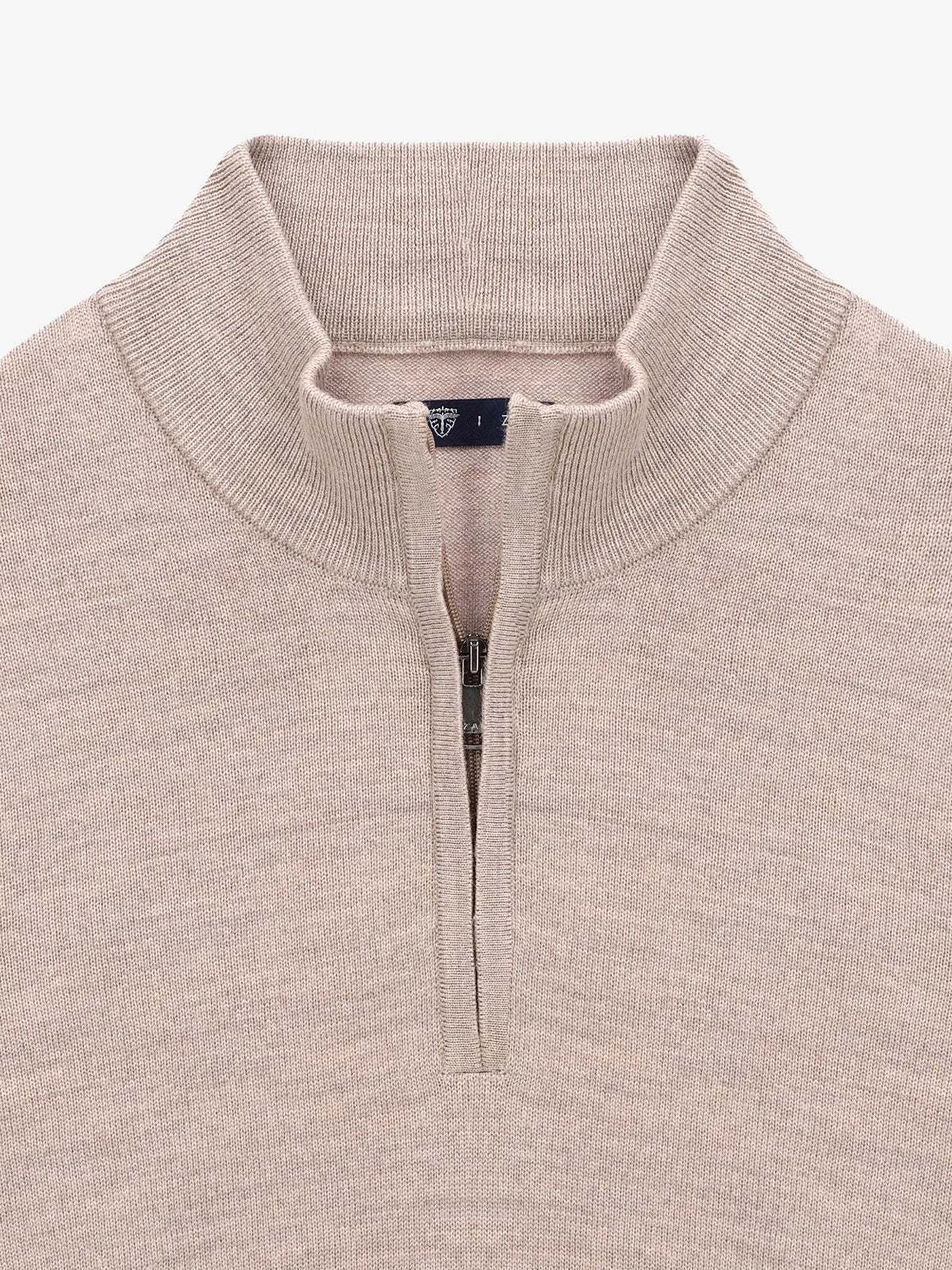 Pull col zip beige rose - IZAC
