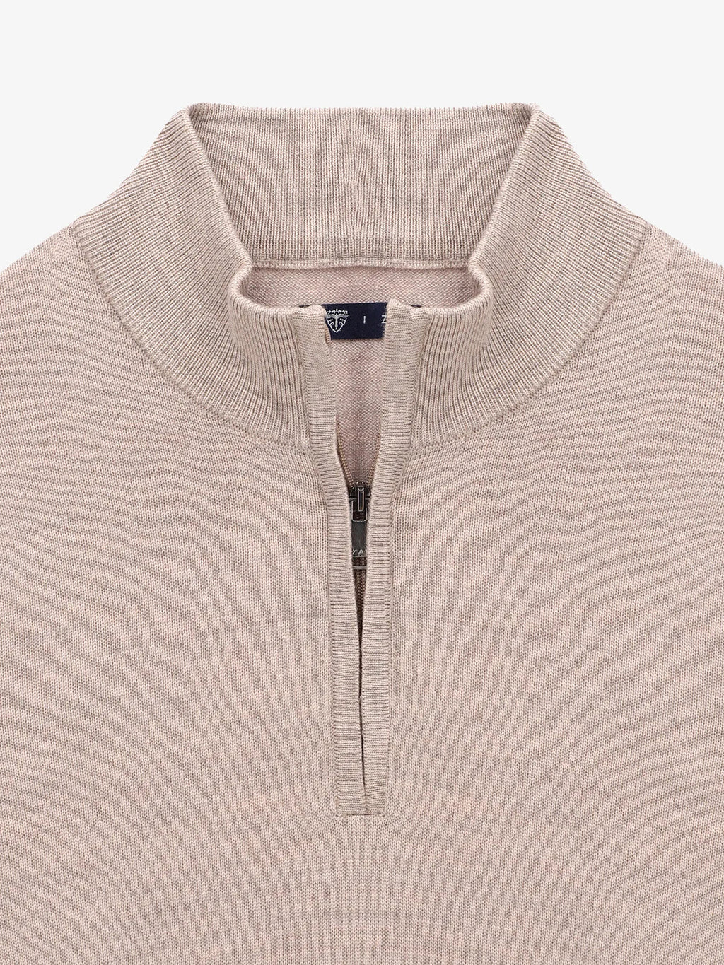 Pull col zip beige rose - IZAC