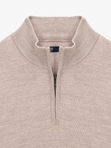 Pull col zip beige rose - IZAC