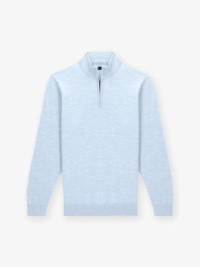 Pull col zip bleu ciel - IZAC