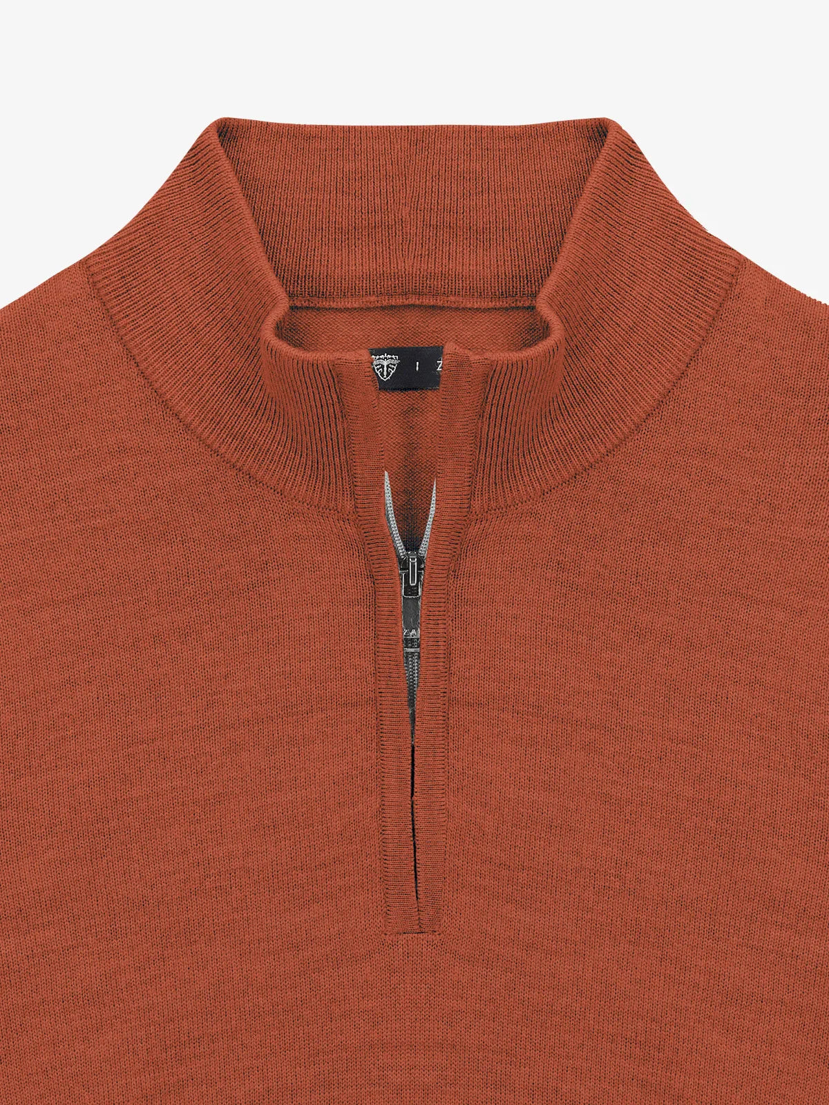 Pull col zip brique - IZAC