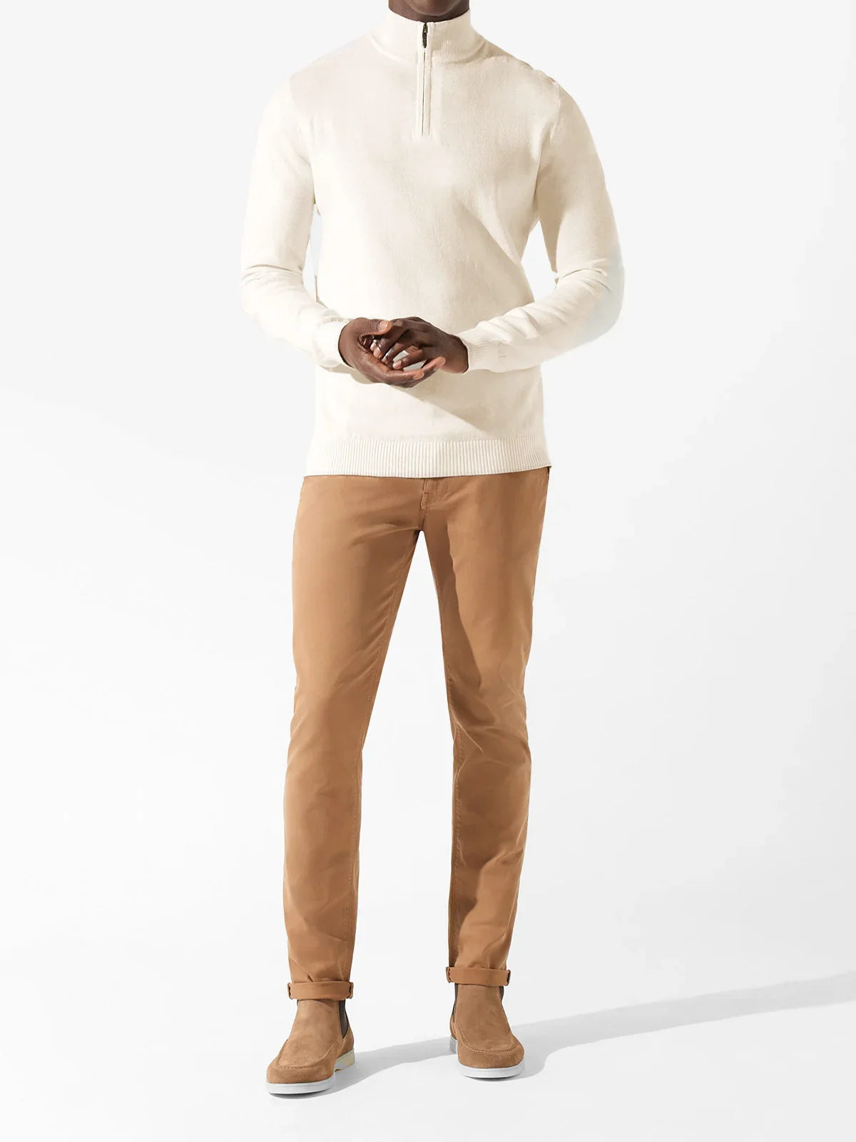 Pull col zip écru - IZAC
