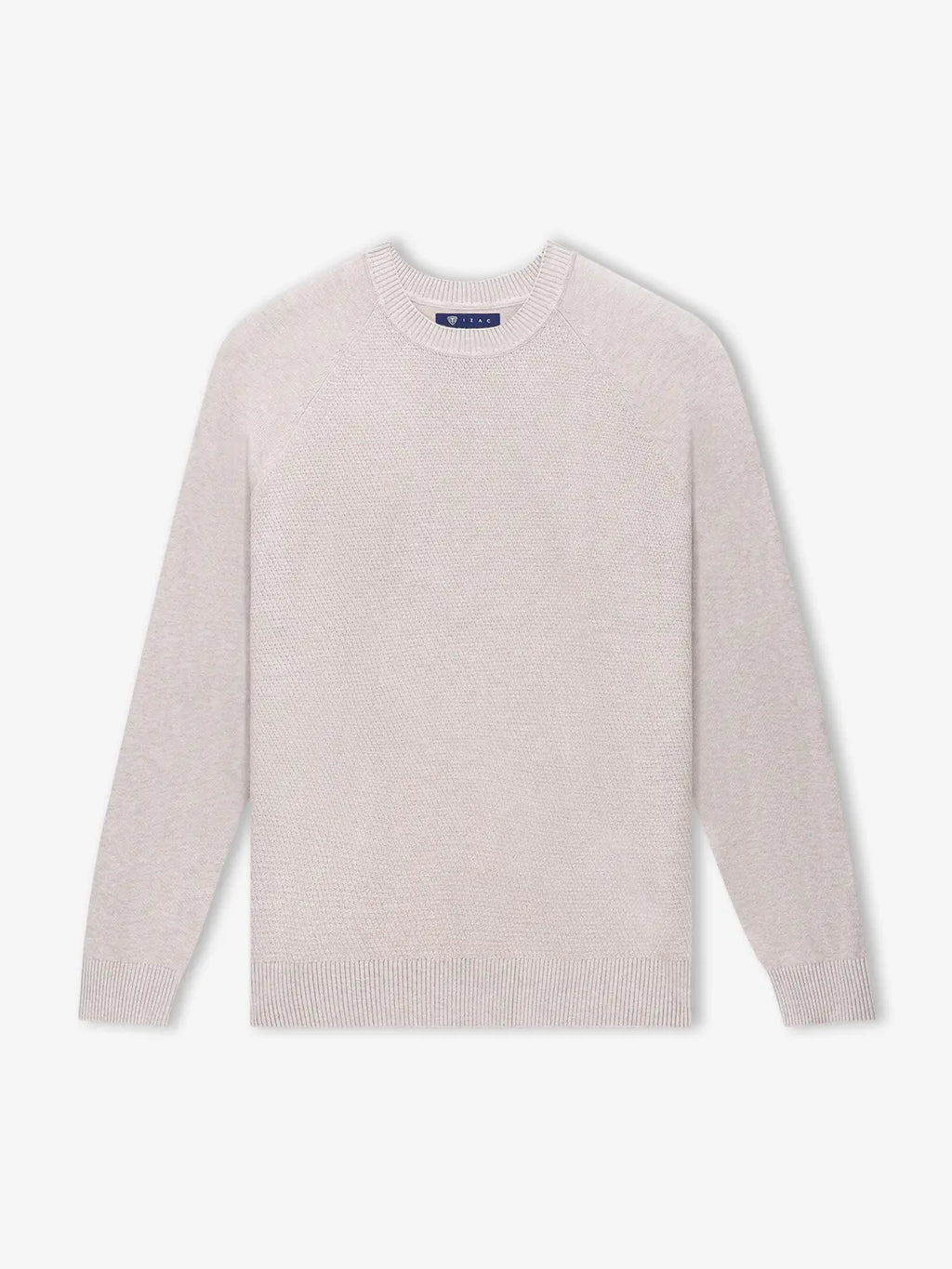 Pull col rond jeux de point beige - IZAC