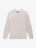 Pull col rond jeux de point beige - IZAC