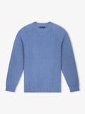 Pull col rond jeux de point indigo - IZAC