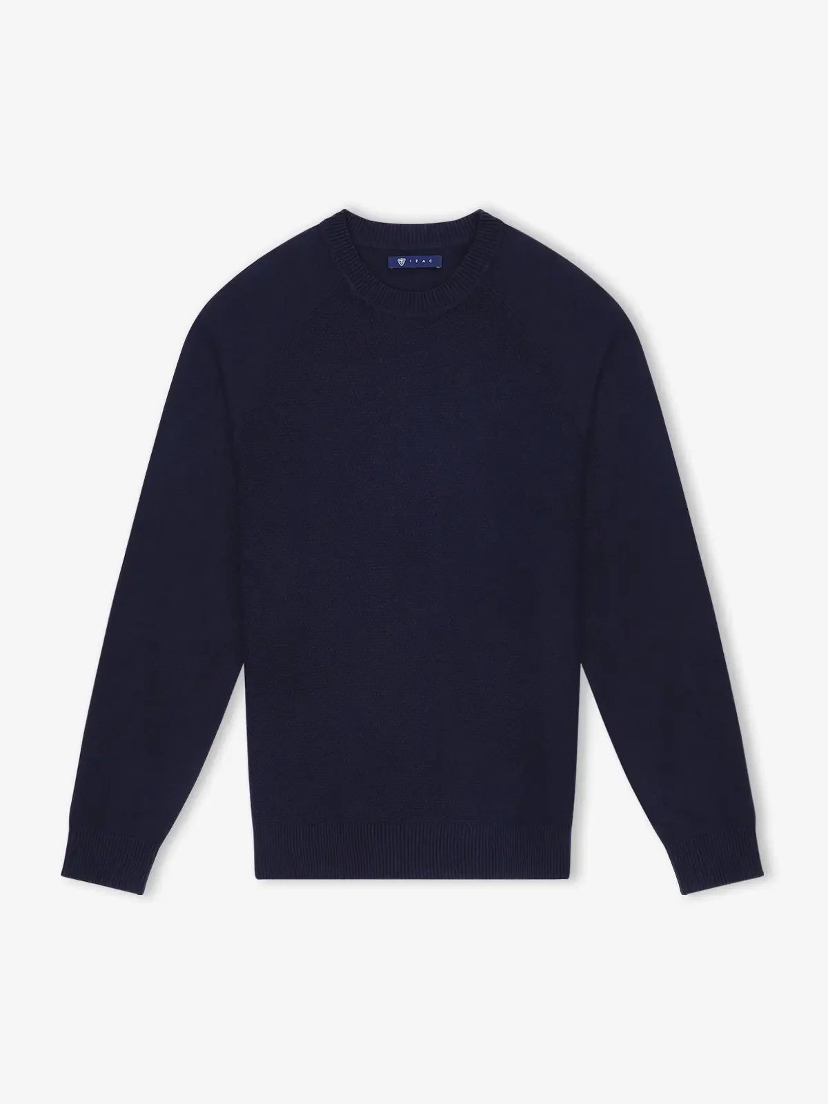 Pull col rond jeux de point marine - IZAC