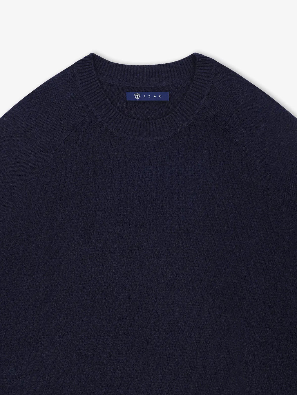 Pull col rond jeux de point marine - IZAC