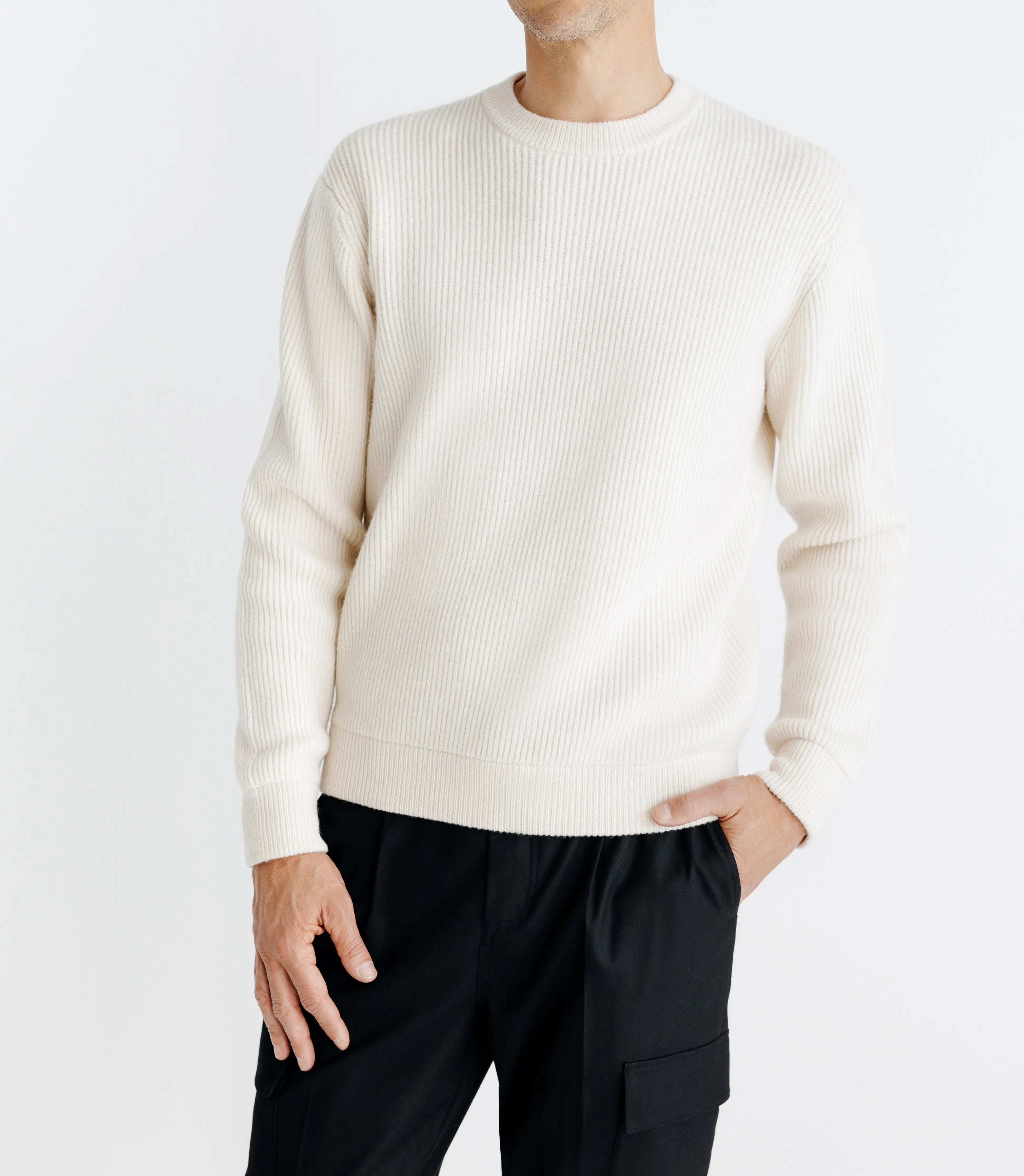 Pull col rond écru - IZAC