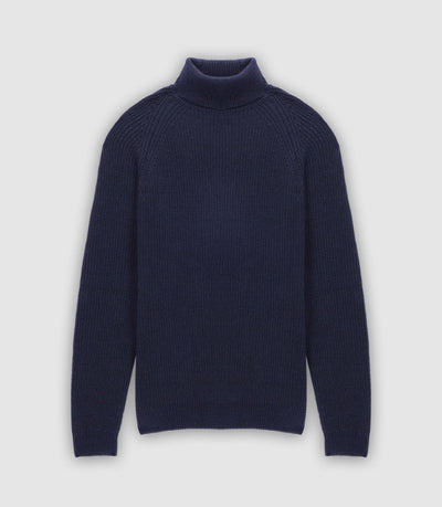 Pull col roulé marine - IZAC