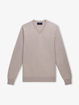 Pull col V beige foncé - IZAC