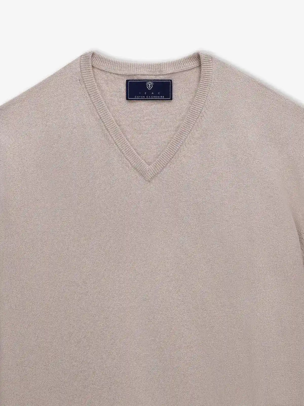 Pull col V beige foncé - IZAC