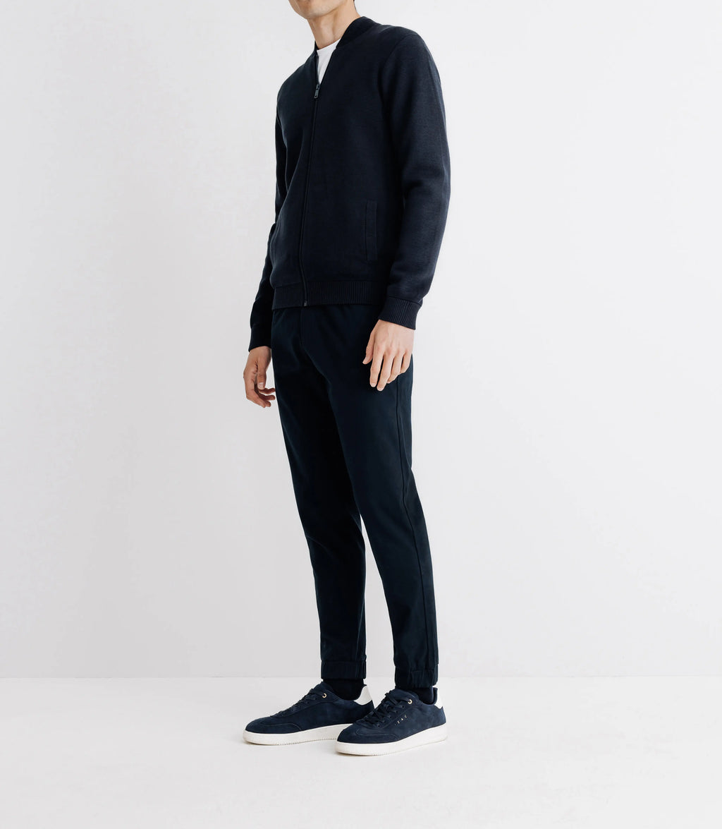 Pull cardigan zippé marine - IZAC