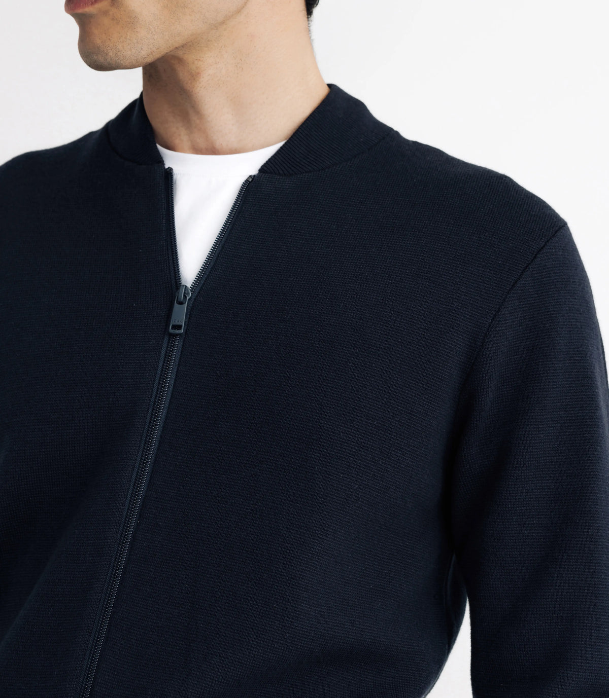 Pull cardigan zippé marine - IZAC