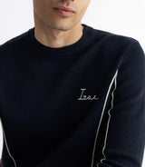 Pull col rond avec broderie marine - IZAC