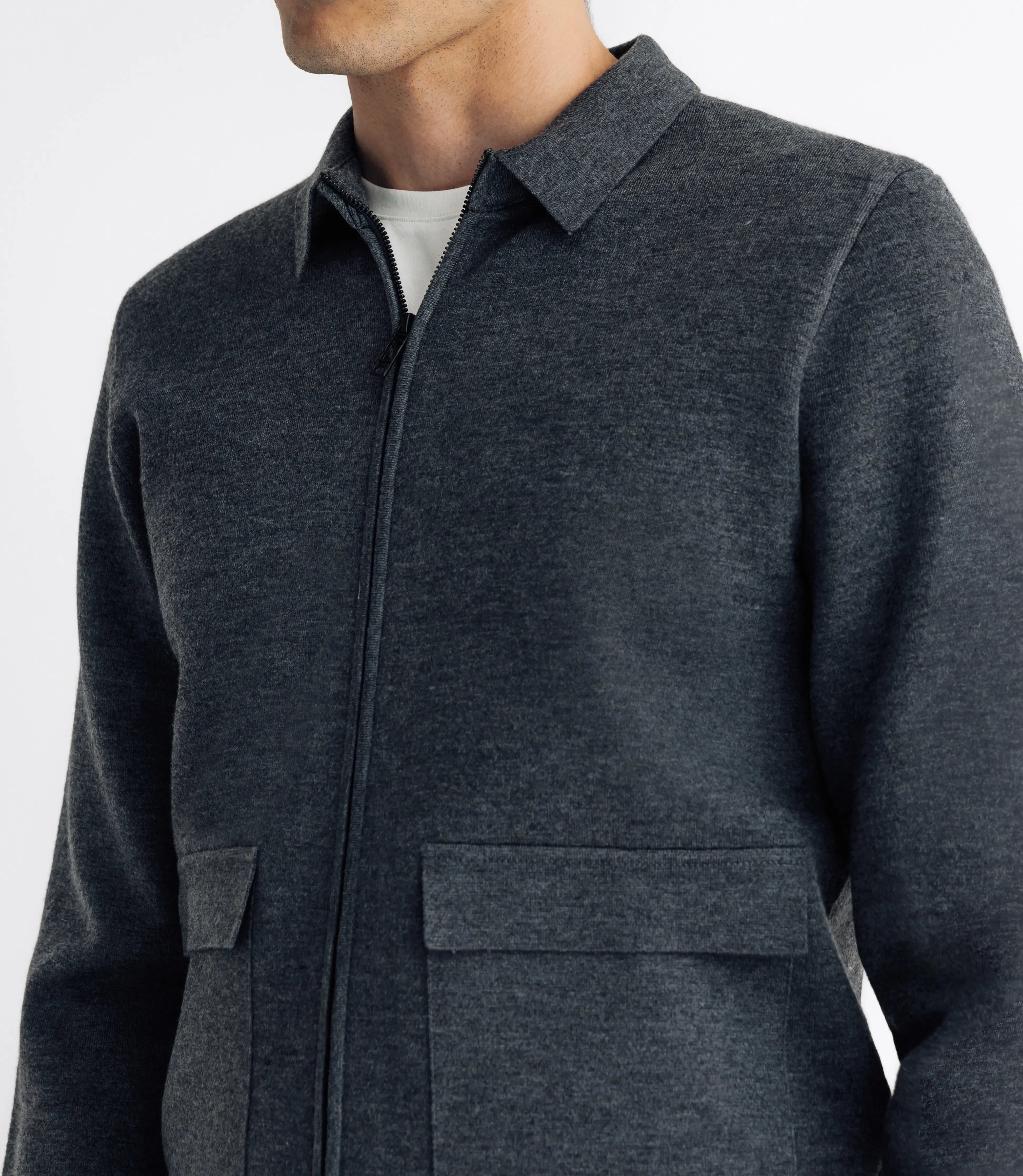 Pull cardigan zippé anthracite - IZAC