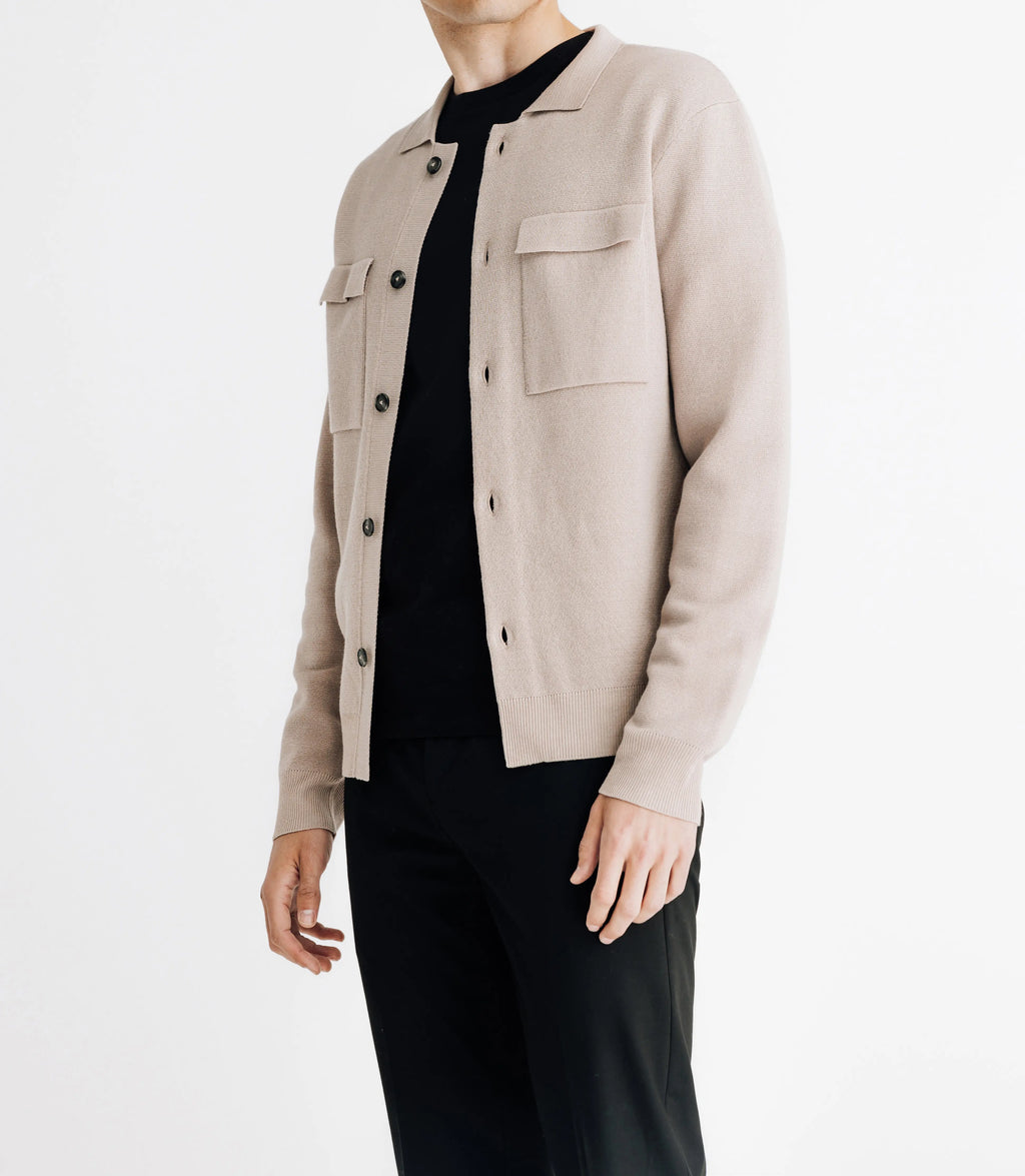 Pull en laine mérinos beige - IZAC