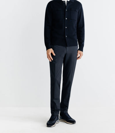 Pull en laine mérinos marine - IZAC