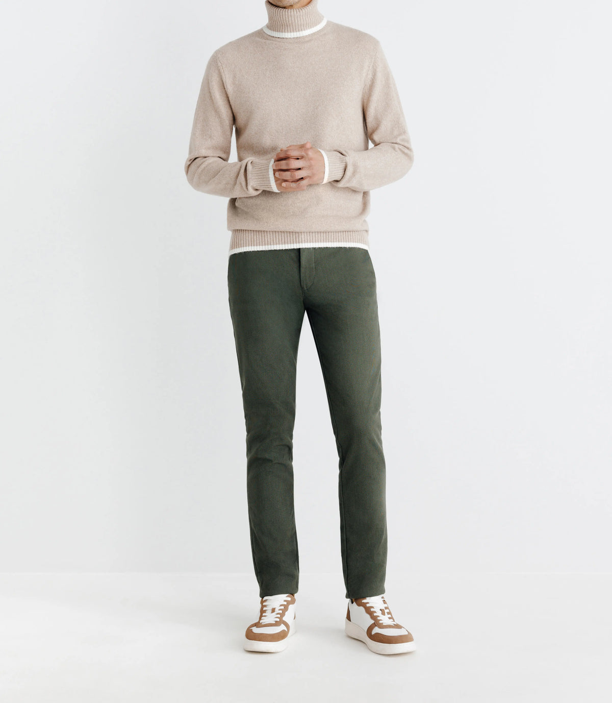 Pull col roulé beige - IZAC