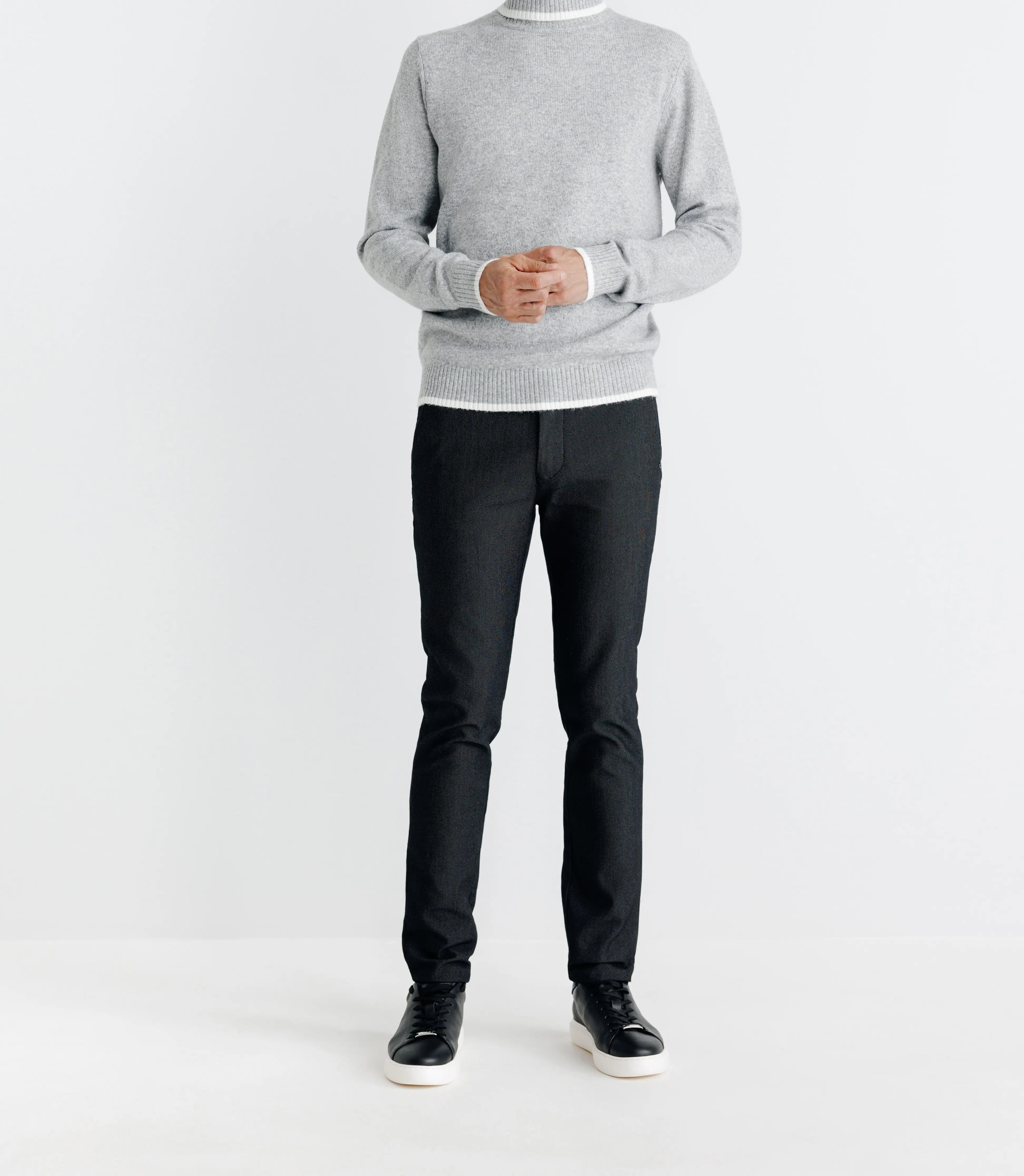 Pull col roulé gris - IZAC