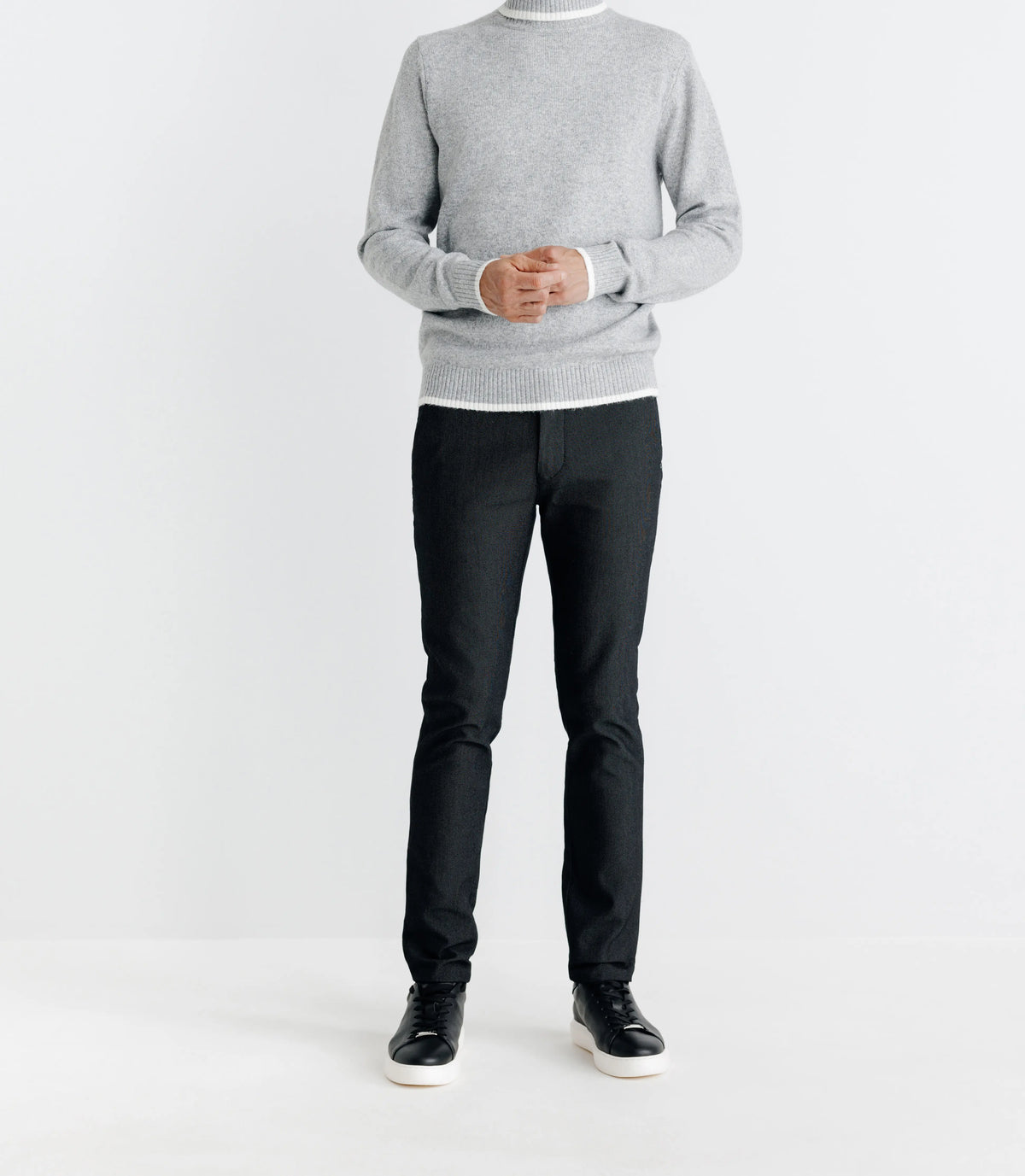 Pull col roulé gris - IZAC