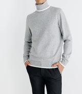 Pull col roulé gris - IZAC