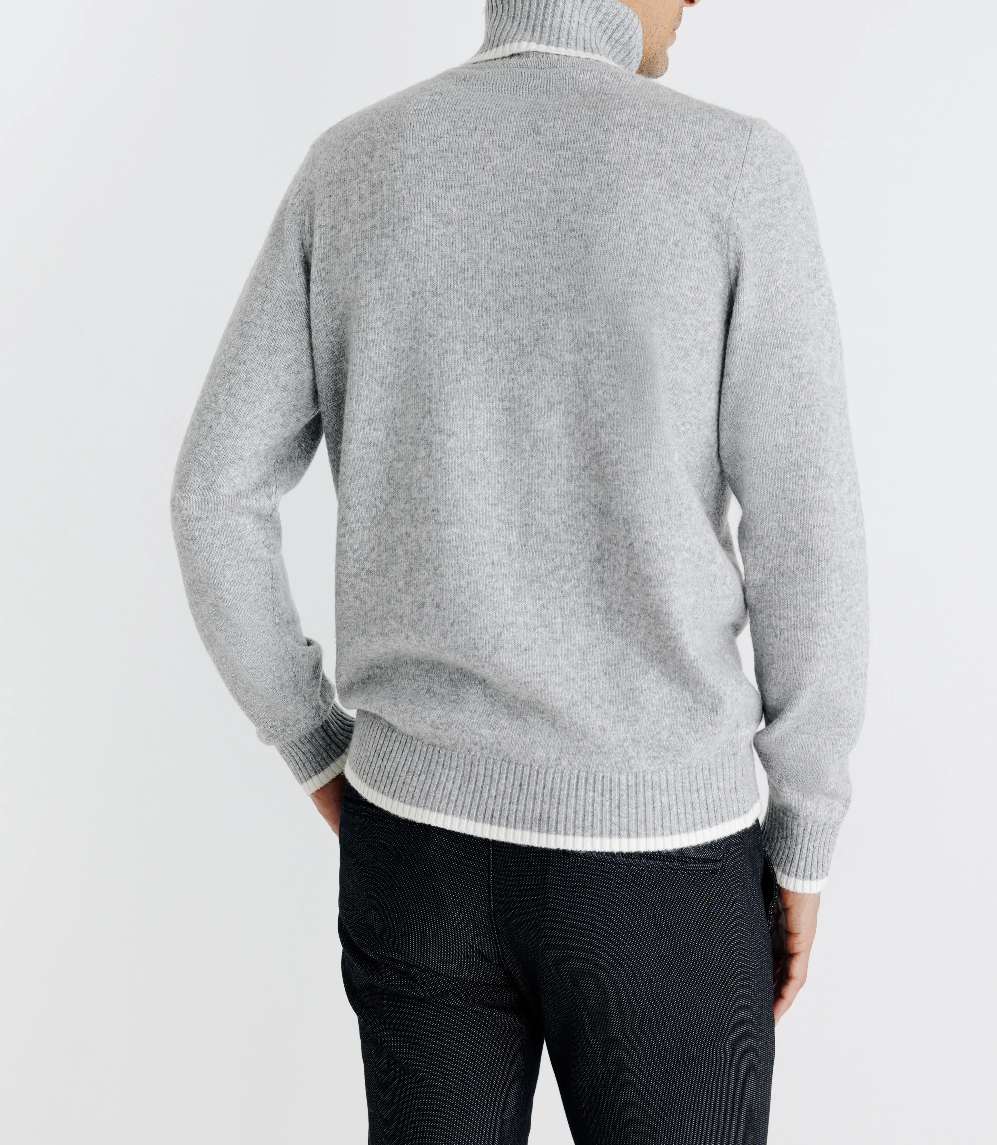 Pull col roulé gris - IZAC