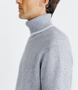 Pull col roulé indigo - IZAC