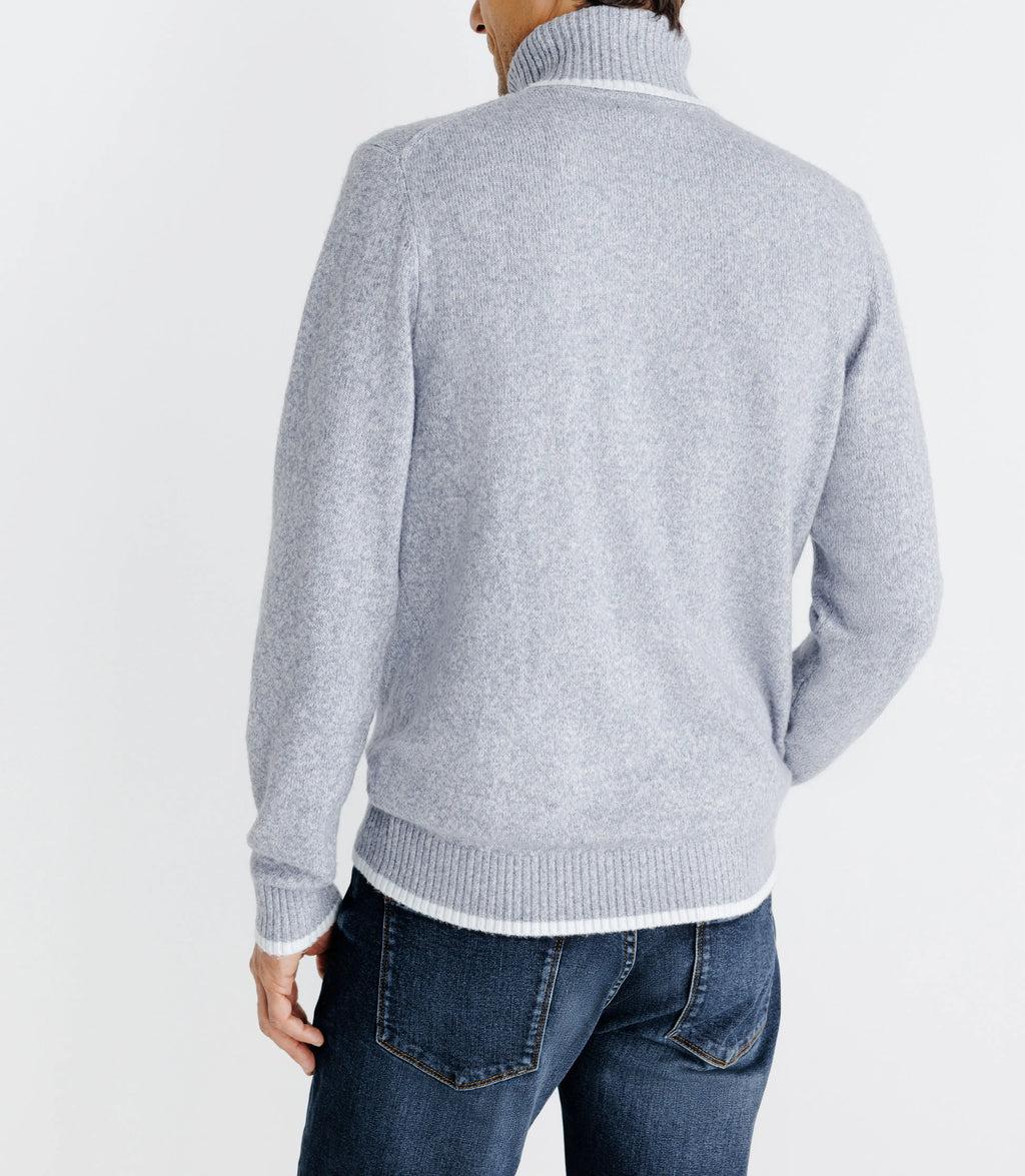 Pull col roulé indigo - IZAC