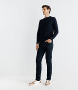 Pull col rond jeux de point marine - IZAC