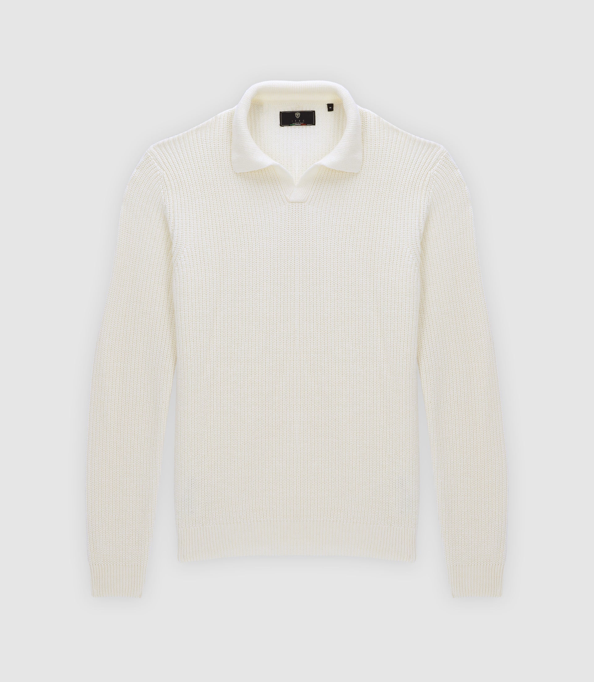 Pull col polo ouvert écru - IZAC