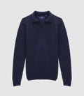 Pull col polo ouvert marine - IZAC