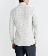 Pull col roulé torsadé gris - IZAC