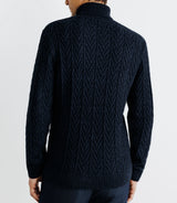 Pull col roulé torsadé marine - IZAC