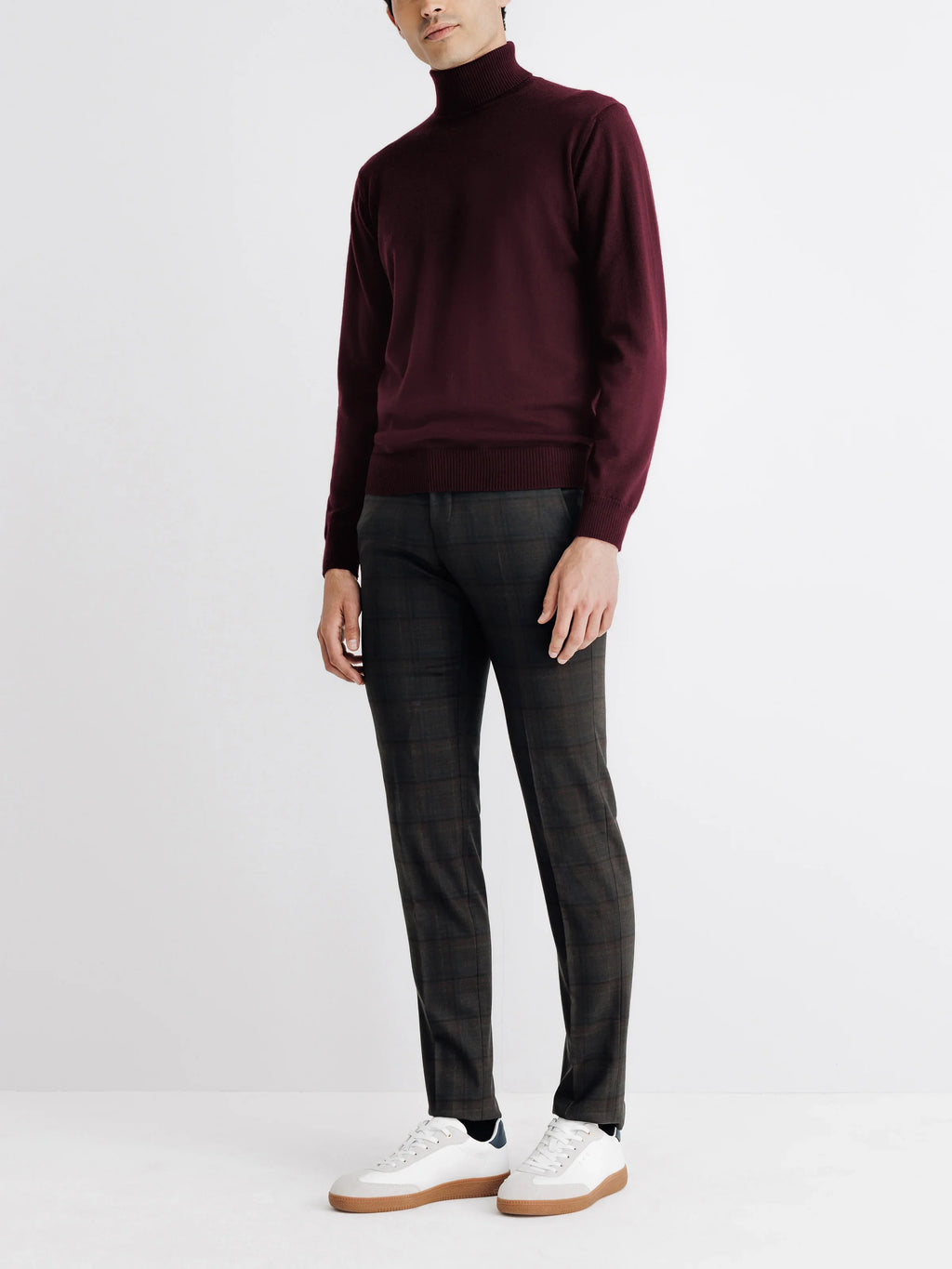 Pull col roulé bordeaux - IZAC