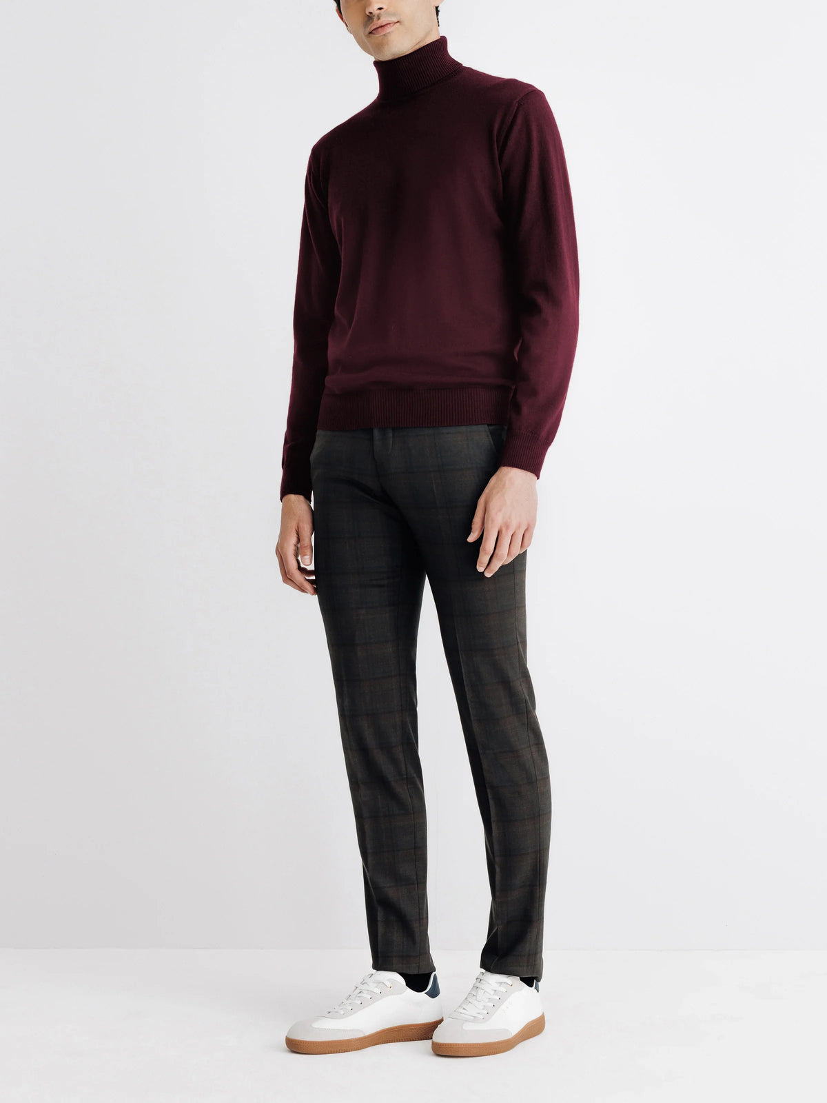 Pull col roulé bordeaux - IZAC
