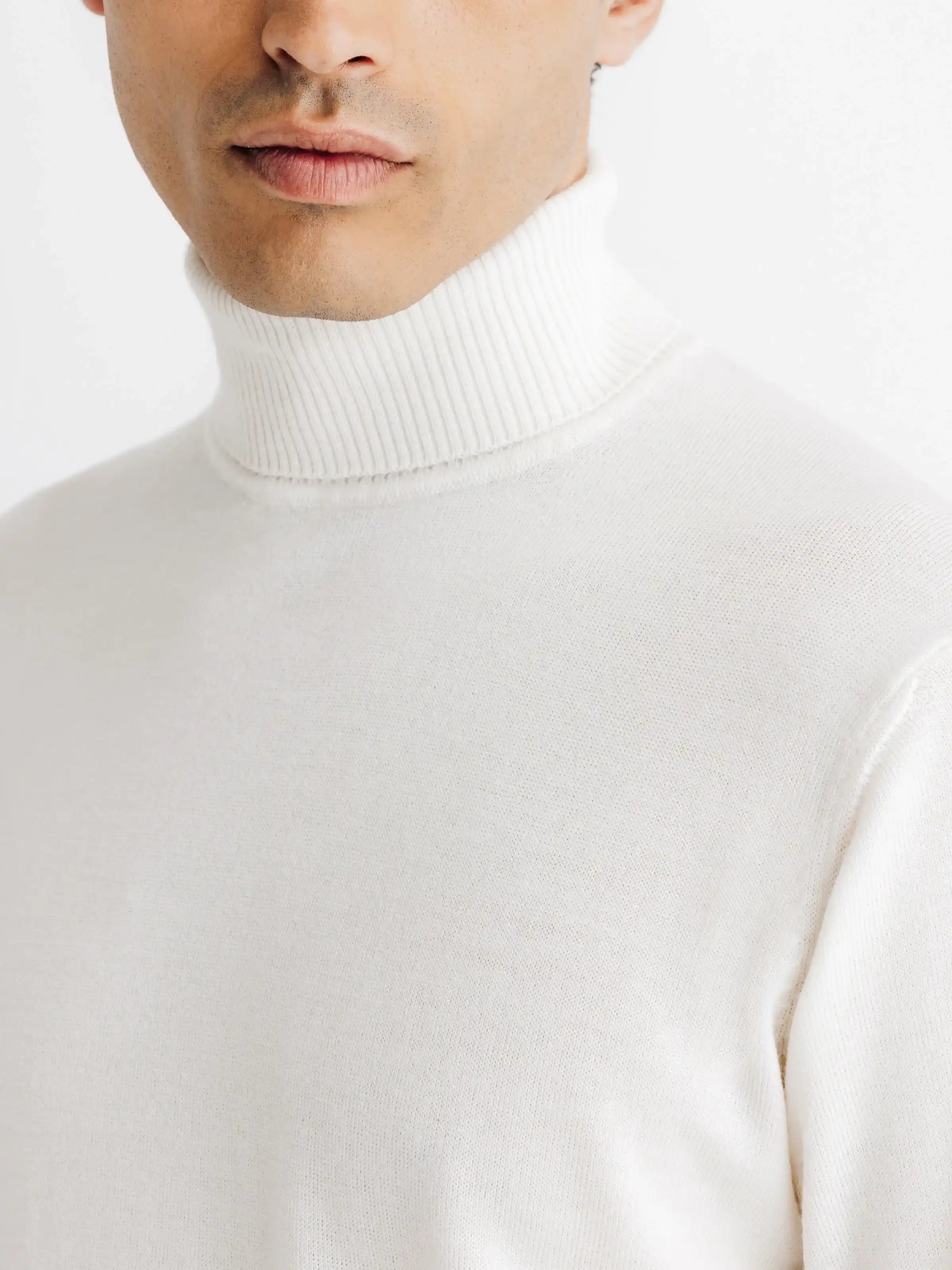 Pull col roulé ecru - IZAC