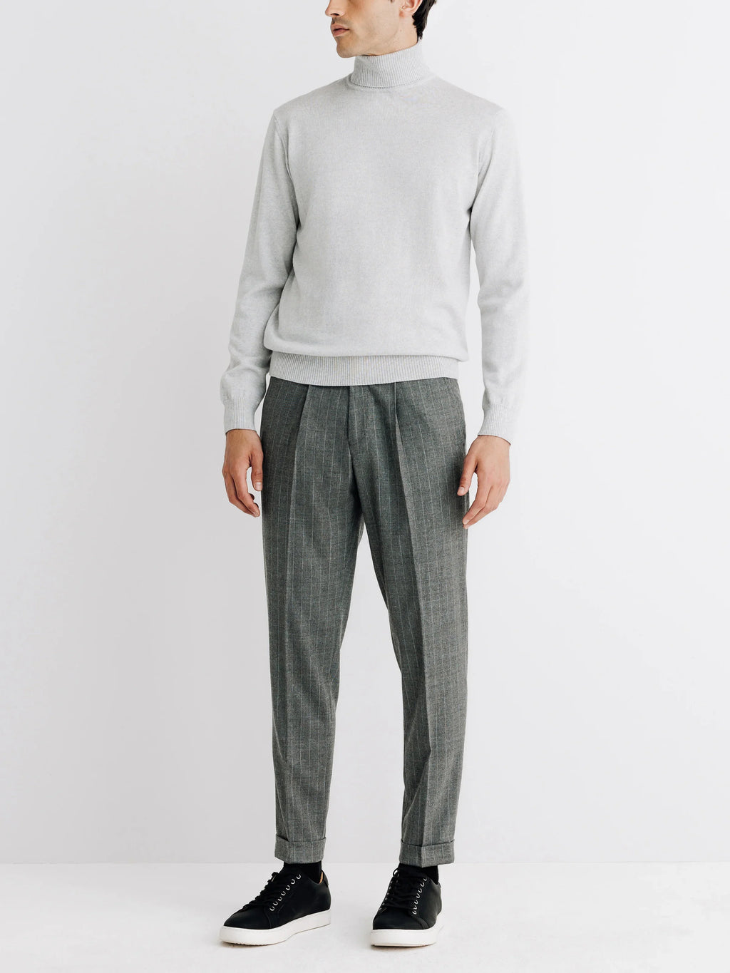 Pull col roulé gris chine - IZAC
