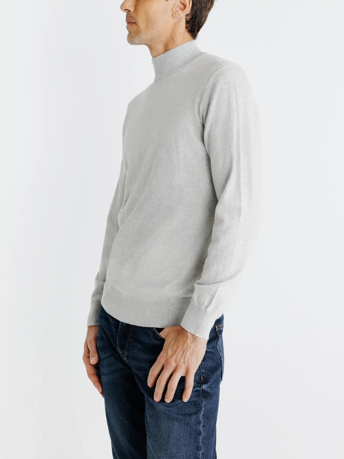 Pull col cheminée gris chine - IZAC