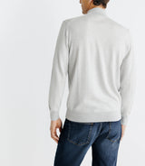 Pull en laine mérinos col cheminée gris - IZAC