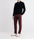 Pull col polo en laine mérinos noir - IZAC