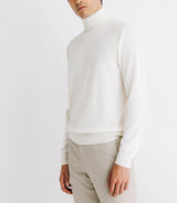 Pull col roulé en laine mérinos écru - IZAC